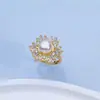 Anillo de Perla de Agua Dulce Natural para Mujer, Espiga de Trigo con Circonita Colorida, Moda de Alta Gama, Joyería Ajustable al por Mayor