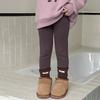 [Forrado com Fleece] Calça para Meninas, Infantil Aconchegante 230g Fleece Composto Alta Elasticidade Slim-Fit Lã Stretch Leggings