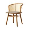 Silla tejida de ratán con respaldo de madera maciza estilo japonés, silla de comedor, silla de café, casa de huéspedes, balcón, silla retro de tronco, silla medieval