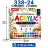 Set de marcadores acrílicos de doble punta 24 colores para manualidades, para pintar madera, piedra, cerámica y arte de graffiti