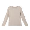 Camisa de otoño e invierno 2023, suéter simple versátil de cuello redondo de color sólido para mujer, nueva parte superior, ropa interior fina para mujer.