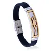 Joyería de Acero Inoxidable al por Mayor Pulsera para Hombre de Acero de Titanio Estilo Coreano Moda Pulsera de Cuero Personalizada Pulsera Sencilla de Moda