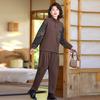 Terno Esportivo Color Block da Moda Nova Primavera 2025 Estilo Chinês Duas Peças para Dropshipping Transmissão ao Vivo
