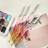 Nuevo Set de Pinceles de Cristal con Forma de Diamante Degradado para Uñas, Set de 5 Piezas de Plumas de Silicona para Pintura y Relieve