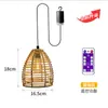 Lustre de Rattan a Bateria Novo Transfronteiriço à Prova d'Água LED para Exterior Sala de Estar Pátio Sala de Jantar Acampamento Lâmpada Decorativa