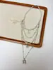 Colar Vintage Elegante com Borla de Pérolas em Camadas, Gargantilha Longa em Camadas de Cristal, Corrente para Suéter Estilo Céu Estrelado Retrô com Pingente de Gota d'Água