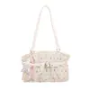 Bolso de hombro transfronterizo 2026 nueva estrella y lazo de lunares, bolso tote de moda estilo coreano para mujer con gran capacidad
