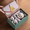Bule de Prata Dourada Dunhuang Xishi, Um Bule e Duas Xícaras, Bule de Chá, Xícara de Chá, Conjunto de Chá, Presente para Outros, Presente de Patrimônio Cultural Imaterial