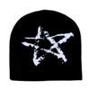 Gorro de punto invierno nuevo estrella de cinco puntas jacquard gorro de lana exterior cálido para montar protección para las orejas gorro de invierno para hombre y mujer