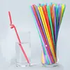 26cm extendida de grado alimenticio colorida flexible desechable para arte infantil pajita flexible para tiendas de bebidas y té de leche