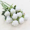 Flor Artificial Rosa de un Solo Tallo Decoración de Mesa de Hotel para el Hogar Flor Falsa Flor de Seda Artificial de Boda Venta Directa de Fábrica