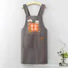 Delantal de Lona de Manga Larga Estilo Nuevo para Cocinar, Overol de Moda para Cocina, Hogar y Trabajo, Ropa de Trabajo Especial Anti-Manchas con Texto Impreso