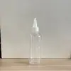 En Stock Botella Redonda de Hombro de 250ml con Tapa Puntiaguda, Botella de Plástico Transparente PET tipo Exprimidor para Pintura, Botella Gotero, Botella para Medicina, Empaque de Botella Dispensadora