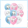 Nueva Decoración de Bandera, Globo, Bandera para Pastel, Set Espiral para Fiesta de Cumpleaños de Sanrio Perro Canela Suministros