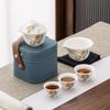 Juego de té de viaje traje porcelana jade grasa de oveja Taza Express portátil para exteriores kung fu una tetera tres tazas regalo de negocios logotipo