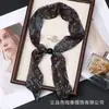 Fita de Chiffon com Contas Macia e Confortável Adorno de Pescoço Elegante Lenço de Seda Atmosférico Lenço de Pescoço Feminino Geométrico Vintage