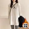 Camiseta Base de Cuello Medio Alto De Rong para Mujer, Otoño e Invierno 2025, Engrosada, de Longitud Media, para Vestir por Capas, Cálida, Top que Reduce la Edad