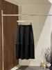 HOO Otoño Nueva Ropa de Mujer Falda Francesa Trabajo Pesado Drapeado Deconstrucción Segmentación Versátil Brote Media Falda BQB6086