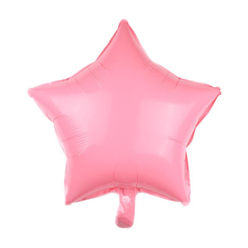 新款18寸马卡龙色爱心五角星铝膜气球婚礼生日装饰糖果色铝箔气