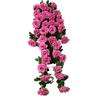 Colgante de Pared Artificial Grande de Rosas para Boda Decoración Transfronteriza, 34 Rosas de Seda en Esquina con 4 Ramas para Colgar en Pared Uso Interior