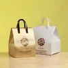 Bolsa Térmica para Llevar Color Papel Kraft, Bolsa de Embalaje Gruesa de Tela No Tejida con Papel de Aluminio, Bolsa para Llevar para Bar de Té, Barbacoa, Catering