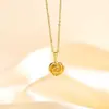 Conjunto de Collar y Anillo con Forma de Flor de Corazón Dorado de Lujo Ligero de Alta Gama Transfronterizo para Mujer Moda Versátil