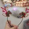 Diadema de sombrero de Navidad diadema de felpa con campana accesorios para fotos horquilla lazo estrella horquilla adorno para la cabeza navideño femenino