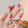 Elásticos de Cabelo Coloridos de Fio de Telefone Corda de Cabelo Dopamine Girl Pingente de Elástico de Cabelo Não Danifica o Cabelo Elástico de Borracha para Rabo de Cavalo Alta Elasticidade