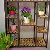 Novo Suporte de Flores de Jardim de Ferro Multicamadas para Interior Casa Varanda Sala de Estar Anti-corrosão Suporte para Vasos de Flores Suporte de Flores
