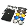 Gafas de sol de nuevo estilo de uno a cinco con doble varilla, Gafas de sol polarizadas de cinco clips de moda para hombre, Marco redondo para ciclismo, Marco de gafas transfronterizo para mujer