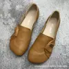 Nuevos estilos de primavera y otoño de zapatos de cuero cómodos para mujer para exportación y ventas transfronterizas, con suela de goma antideslizante, punta redonda y diseño plano, adecuados para madres
