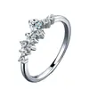 Anillo de estrella de plata de ley S925 para mujer, anillo de moissanita irregular con incrustación completa, fábrica japonesa de joyería de lujo ligero de alta gama