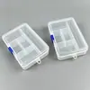 Caja de Piezas Multicompartimento Deslizable de 5 Compartimentos, Caja de Almacenamiento de Plástico Transparente, Caja de Herramientas para Accesorios de Componentes Electrónicos, Caja Organizadora para Bloques de Construcción