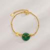 Pulsera Imitación Cobre Jade Hetian Suerte Nuevo Estilo Chino Estilo Corte Elegante Jaspe Esmeralda Hebilla