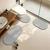 Tapete de Banheiro Tapete para Vaso Sanitário em U Tapete Antiderrapante para Banheiro Box do Chuveiro Vaso Sanitário Absorção de Água Secagem Rápida Tapete de Piso de Terra de Diatomáceas