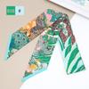 Lenço de Seda Versátil de 96 cm de Comprimento com Laço, Fita Floral e Fita Decorativa para Amarrar no Cabelo ou Decorar Bolsas como Lembrança