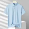 Secado rápido/Sin costurasCamisa polo sin costuras para parejas jóvenes y de mediana edad, alta elasticidad, resistente a las arrugas, camiseta de manga corta, nuevo modelo de verano 2026