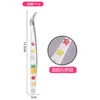 Pegatinas Decorativas de Resina con Purpurina, Pinzas Ultra-afiladas, Herramientas de Extensión de Pestañas Tratadas Térmicamente de Alta Precisión, Pinzas de Pluma Dorada, Pinzas de Delfín para Arte con Cuentas