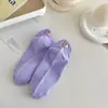Meias Primavera e Verão femininas calcanhar bordado desenho animado fofo femininas sapatilha Meias algodão palmilha tendência cor sólida boca rasa meias atacado