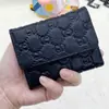 Portatarjetas plegable de tres cuerpos transfronterizo tarjetero tipo acordeón de cuero genuino mini billetera de cuero genuino monedero de cuero genuino monedero de piel de vaca de primera capa