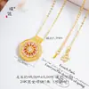 Accesorios DIY del mismo estilo de la Tienda Antigua Puzuo: Pulsera y collar de compás con rosetón de diamantes completos, juego de girasol de alta gama para mujer