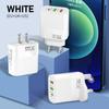 Carregador de celular 30W com 1 porta Tipo-C e 2 portas USB, regulamentações europeias e americanas, cabeça de carregamento rápido para celular PD20W QC3.0
