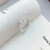 Anéis de Casal Flor de Jasmim Fresca em Prata Pura S999 com Estética Estilo Floresta, Design de Nicho, Anel Ajustável com Toque de Luxo