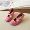 Zapatos de Tacón Alto para Niñas de Comercio Exterior Zapatos de Princesa Estilo Primavera/Otoño 2026 para Niños Medianos y Mayores Zapatos de Baile para Actuaciones Estudiantiles Rojos Zapatos Pequeños de Cuero