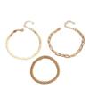 Desejo nova tornozeleira moda personalidade moda corrente cubana corrente cobra corrente pipoca conjunto de pulseiras de 3 peças