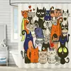 Amazon se especializa en cortinas de ducha con estampado digital de dibujos animados, cortinas divisorias de baño sin taladro con diseños personalizables