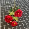 Ramo de 3 rosas Austin, peonías, ciruelas, flores artificiales, para bodas, auditorios, decoración del hogar, decoración de hoteles, floricultura.