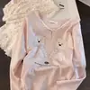 Pijama Feminino 2026 para Primavera e Outono, Manga Longa, Fofo, Casual, Tamanho Plus, Adequado para Usar Fora, Conjunto para Casa, Tamanho Plus, Adequado para Usar Fora