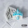 Molde de Silicona para Chocolate Fondant de Castillo 3D Princesa Pequeña Príncipe Niños Bricolaje Molino de Viento Casa Horneado Pastel