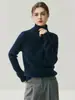 Suéter de Lana de Punto Trenzado de Marca 2026 Otoño/Invierno Cuello Alto Medio Cremallera Punto Retorcido Cálido para Mujer Amigable con la Piel